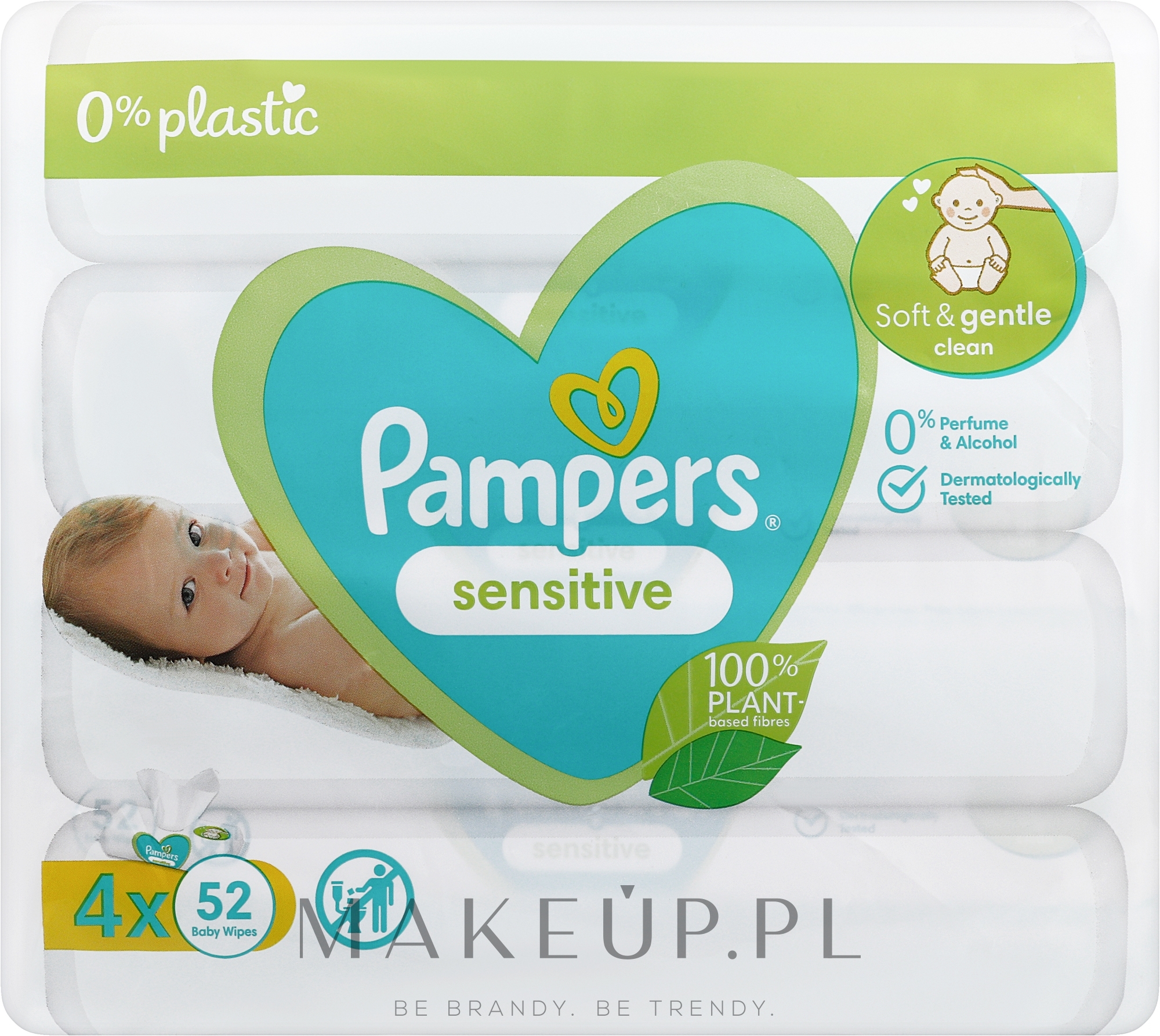Chusteczki nawilżane dla niemowląt, 4x52 szt. - Pampers Sensitive — Zdjęcie 4 x 52 szt.