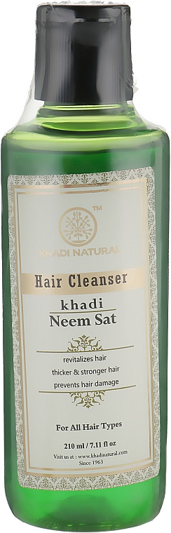 Naturalny szampon ziołowy do każdego typu włosów - Khadi Natural Ayurvedic Neem Sat Hair Cleanser — Zdjęcie N3