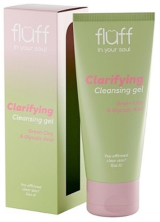 Żel do mycia twarzy z zieloną glinką i kwasem glikolowym - Fluff Clarifying Cleansing Gel — Zdjęcie N1