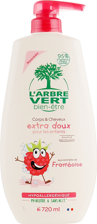 Krem-żel pod prysznic dla dzieci z ekstraktem z malin - L’Arbre Vert Cream Shower Gel