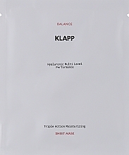 Maska na twarz - Klapp Triple Action Moisturizing Sheet Mask — Zdjęcie N2