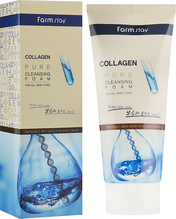 Oczyszczająca pianka do mycia twarzy z kolagenem - FarmStay Collagen Pure Cleansing Foam — Zdjęcie N1