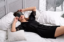 Maska do snu Soft Touch, czarna (20 x 8 cm) - MakeUp — Zdjęcie N2
