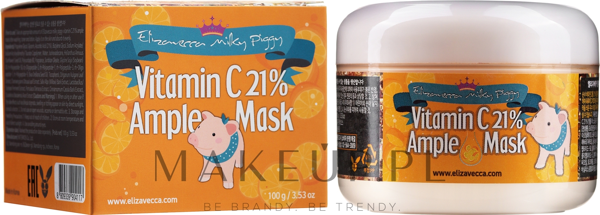 Rozgrzewająca maska do twarzy z witaminą C - Elizavecca Face Care Milky Piggy Vitamin C 21% Ample Mask — Zdjęcie 100 g