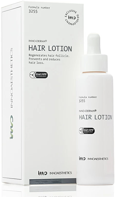Pobudzający lotion do walki z problemem wypadania włosów i łysienia androgenowego - Innoaesthetics Inno-Derma Hair Lotion — Zdjęcie N1