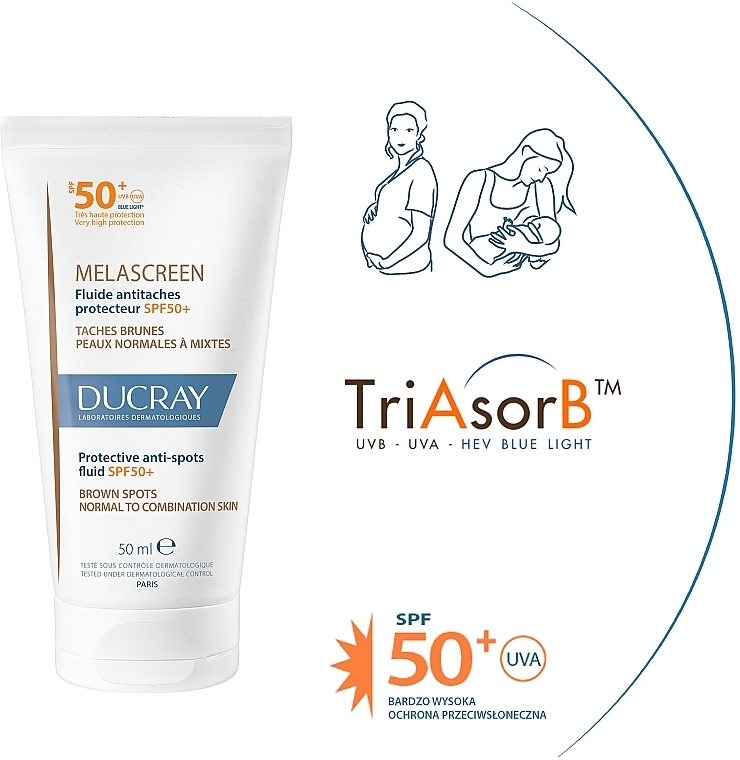 Fluid do twarzy przeciw przebarwieniom SPF 50+ - Ducray Melascreen Protective Anti-spots Fluid SPF 50 Normal to Combination Skin — Zdjęcie N5