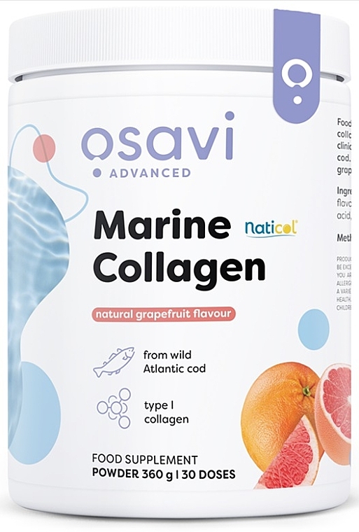 Kolagen morski o smaku grejpfruta - Osavi Marine Collagen Wild Cod Grapefruit — Zdjęcie N1