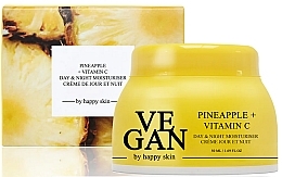 Kup Nawilżający krem do twarzy z ekstraktem z ananasa i witaminą C - Vegan By Happy Skin Pineapple + Vitamin C Day & Night Moisturiser