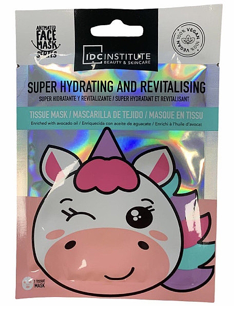 Nawilżająco-regenerująca maseczka do twarzy Jednorożec - IDC Institute Hydrating And Revitalizing Facial Mask Unicorn — Zdjęcie N1