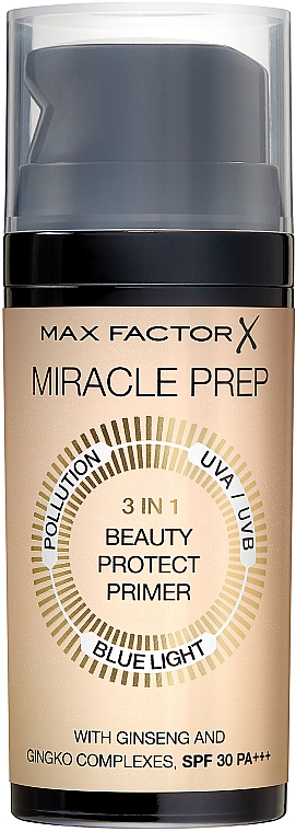 Wielofunkcyjna baza pod makijaż - Max Factor Miracle Prep 3in1 Beauty Protect Primer SPF 30 PA+ — Zdjęcie N1
