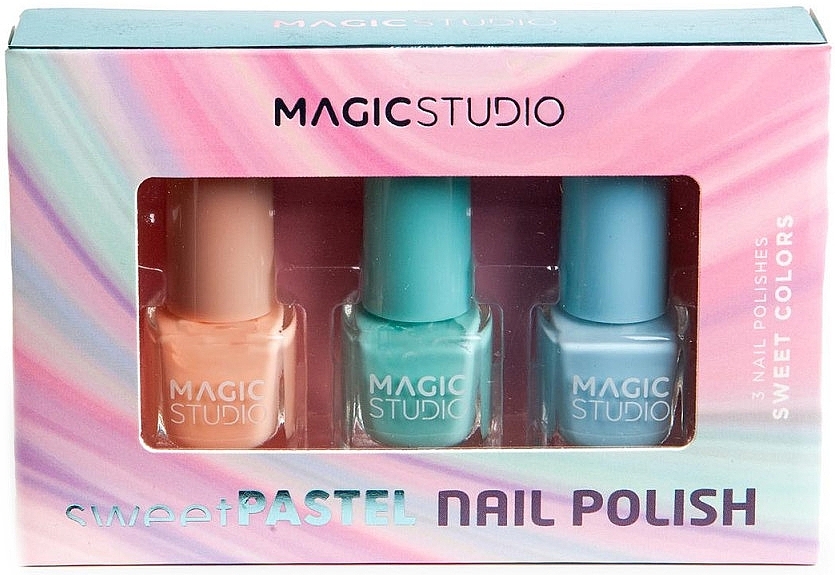 Zestaw lakierów do paznokci - Magic Studio Sweet Pastel 3 Nail Polish Set (nail/polish/3x6ml) — Zdjęcie N1
