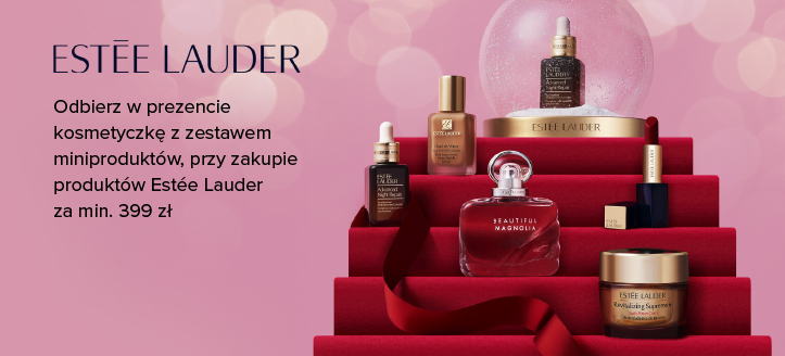  Przy zakupie produktów Estée Lauder za min. 399 zł, kosmetyczkę z zestawem niniproduktów otrzymasz w prezencie.