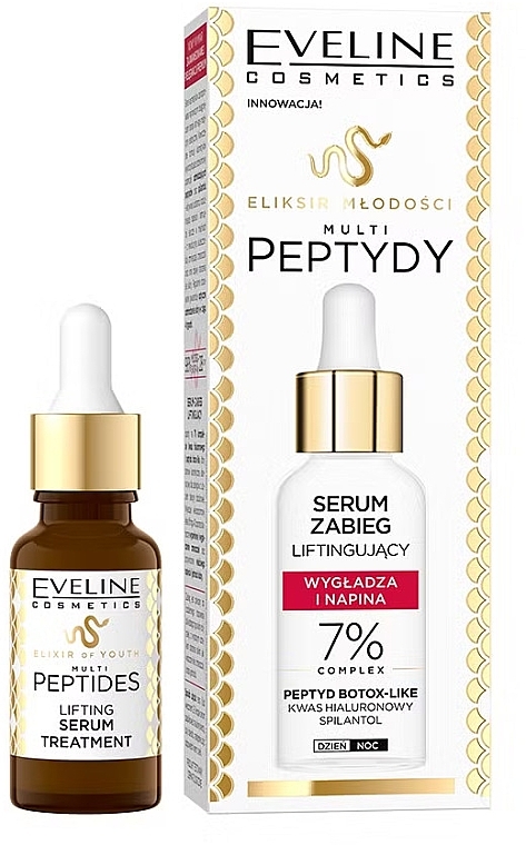 Serum-zabieg liftingujący do twarzy - Eveline Cosmetics Elixir Of Youth Multi Peptides Lifting Serum — Zdjęcie N1