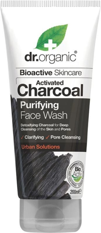 Żel oczyszczający do twarzy z węglem aktywnym - Dr Organic Activated Charcoal Face Wash — Zdjęcie N1