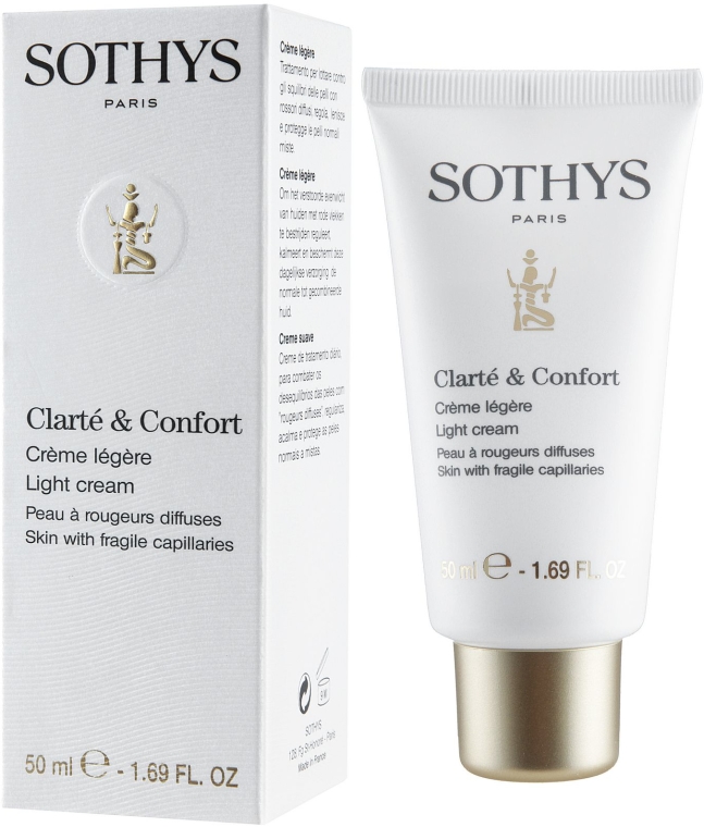Lekki krem dla skóry wrażliwej i z trądzikiem różowatym - Sothys Clarte & Confort Light Cream for Fragile Capillaries — Zdjęcie N1