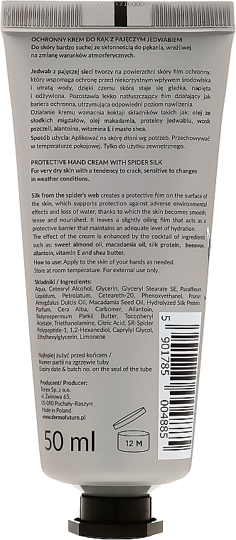 Ochronny krem do rąk z pajęczym jedwabiem - Dermofuture Protective Hand Cream — Zdjęcie N2