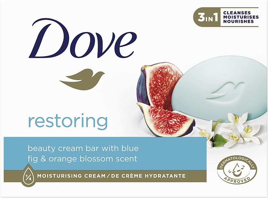 Kremowa kostka myjąca Figa i kwiat pomarańczy - Dove Go Fresh Restore Beauty Cream Bar