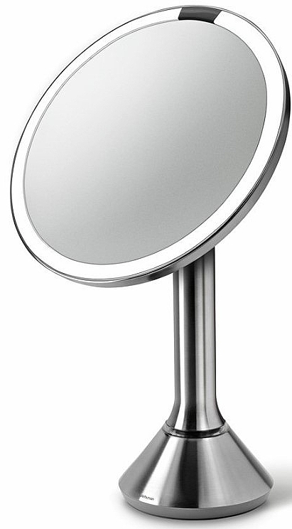 Lustro z podwójnym oświetleniem LED i 5-krotnym powiększeniem - Simplehuman Dual LED Light Sensor Makeup Mirror Stainless Steel — Zdjęcie N2