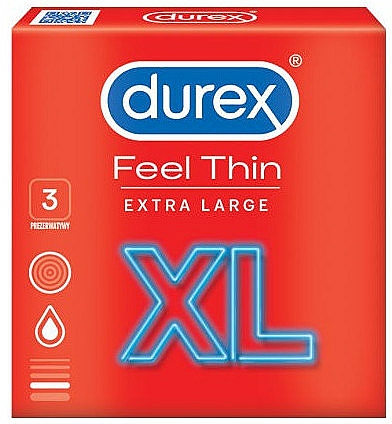 Prezerwatywy, 3 szt. - Durex Feel Thin XL — Zdjęcie N1
