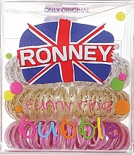 Gumki do włosów, 3,5 cm, żółty+biały+różowy - Ronney Professional S15 MET Funny Ring Bubble — Zdjęcie N2