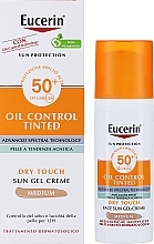 Żel-krem z filtrem przeciwsłonecznym do twarzy - Eucerin Oil Control Tinted Dry Touch Face Sun Gel-Cream Medium SPF50+ — Zdjęcie N1