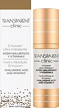 Nawilżająca emulsja do twarzy z kwasem hialuronowym i witaminą E - Transparent Clinic Moisturizing Emulsion — Zdjęcie N2
