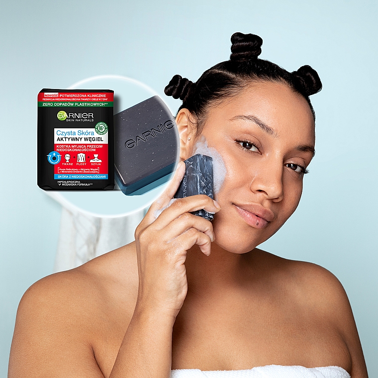 Kostka myjąca przeciw niedoskonałościom na twarzy i ciele - Garnier Skin Naturals Pure Skin — Zdjęcie N3