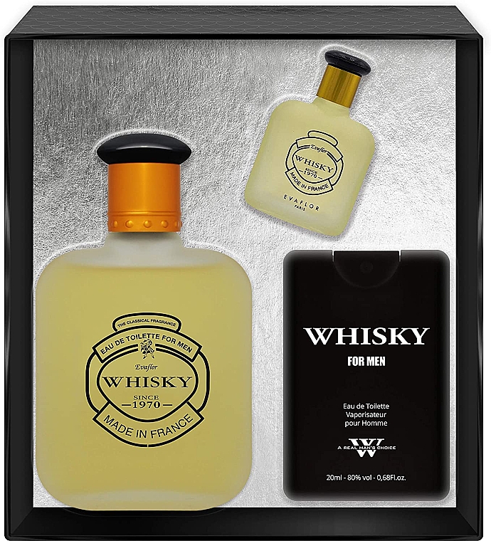 Evaflor Whisky - Zestaw (edt 100 ml + mini 10 ml + mini 20 ml) — Zdjęcie N1