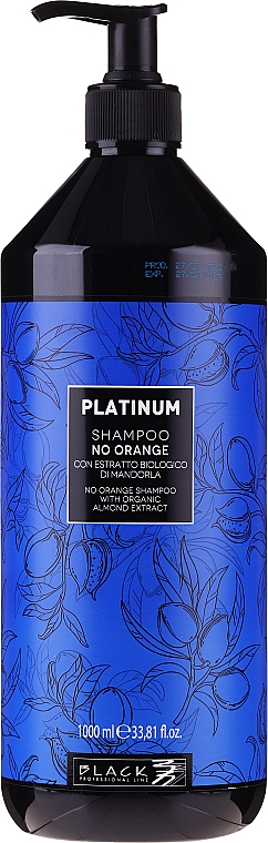 Szampon do włosów z ekstraktem z migdałów neutralizujący odcień pomarańczy i miedzi - Black Professional Line Platinum No Orange Shampoo With Organic Almond Extract — Zdjęcie N3
