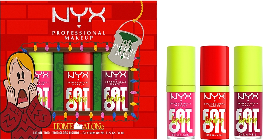 Zestaw do makijażu ust - NYX Professional Makeup Home Alone Fat Oil Lip Drip Trio (3xlip/oil/4.8ml) — Zdjęcie N1