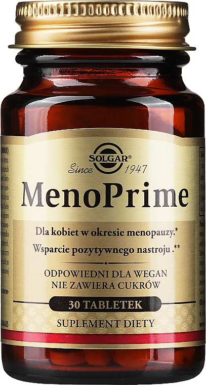 Suplement diety wspierający zdrowie kobiet w okresie menopauzy - Solgar MenoPrime — Zdjęcie N1