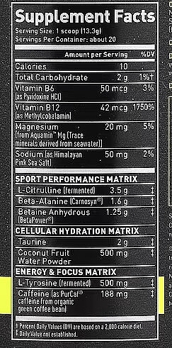 Kompleks przedtreningowy, mango-limonka - Kaged Pre-Kaged Sport Pre-Workout Mango Lime — Zdjęcie N3