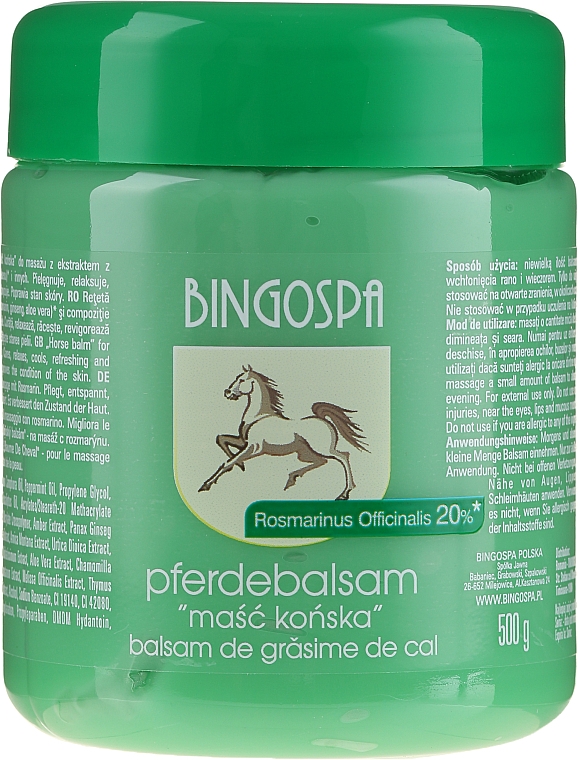 PREZENT! Maść końska z rozmarynem - BingoSpa Ointment Horse With Rosemary — Zdjęcie N1