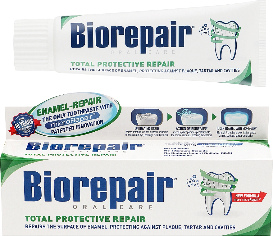 Zestaw Absolutna ochrona i regeneracja, Brzoskwinia - Biorepair (toothpaste/50 + toothpaste/75ml) — Zdjęcie N2