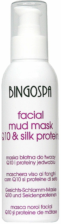 Maska błotna do twarzy z koenzymem Q10 i proteinami jedwabiu - BingoSpa Mud Mask With Coenzyme Q10 And Silk Proteins — Zdjęcie N1