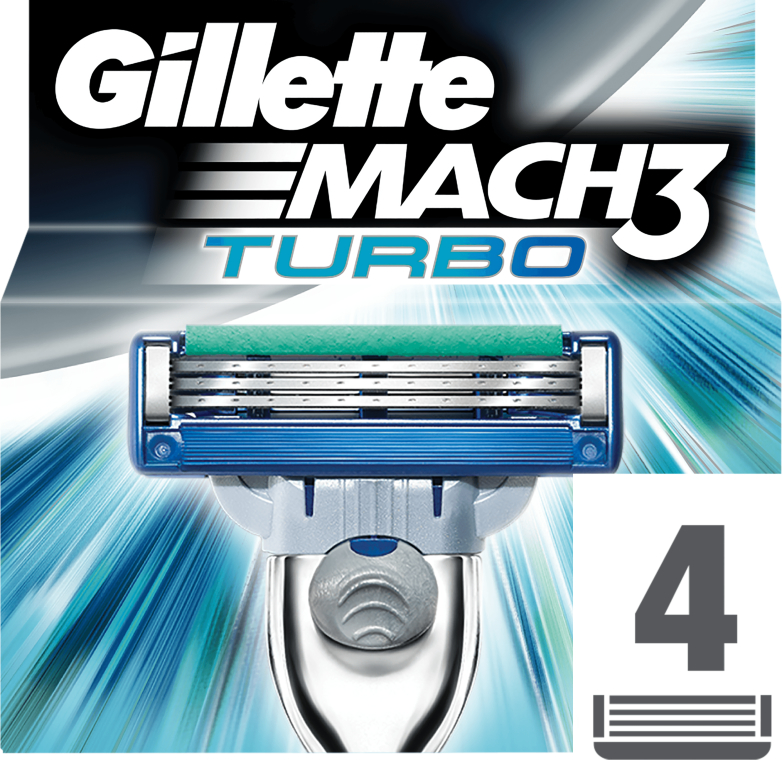 Wymienne ostrza do maszynki, 4 szt. - Gillette Mach3 Turbo — Zdjęcie N3