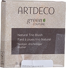 PRZECENA! Trójkolorowy róż do policzków - Artdeco Green Couture Natural Trio Blush * — Zdjęcie N4