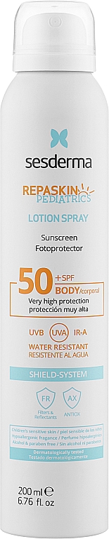 Spray przeciwsłoneczny dla dzieci - SesDerma Laboratories Repaskin Pediatrics Body Lotion Spray SPF50+ — Zdjęcie N1