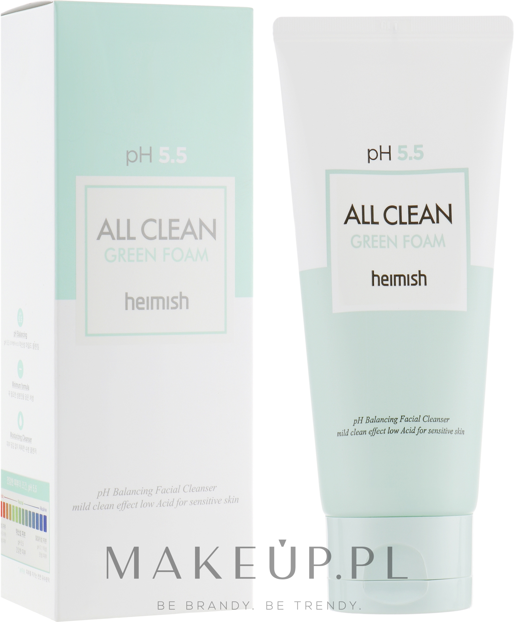 Oczyszczająca pianka do twarzy - Heimish All Clean Green Foam pH 5.5 — Zdjęcie 150 ml