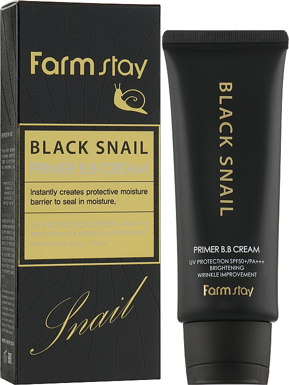 Kremowa baza pod makijaż BB z ekstraktem z czarnego ślimaka - FarmStay Black Snail Primer BB Cream SPF50+/PA — Zdjęcie N2