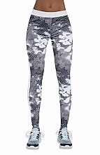 Kup PRZECENA! Sportowe legginsy dla kobiet Code, white/grey - Bas Bleu *