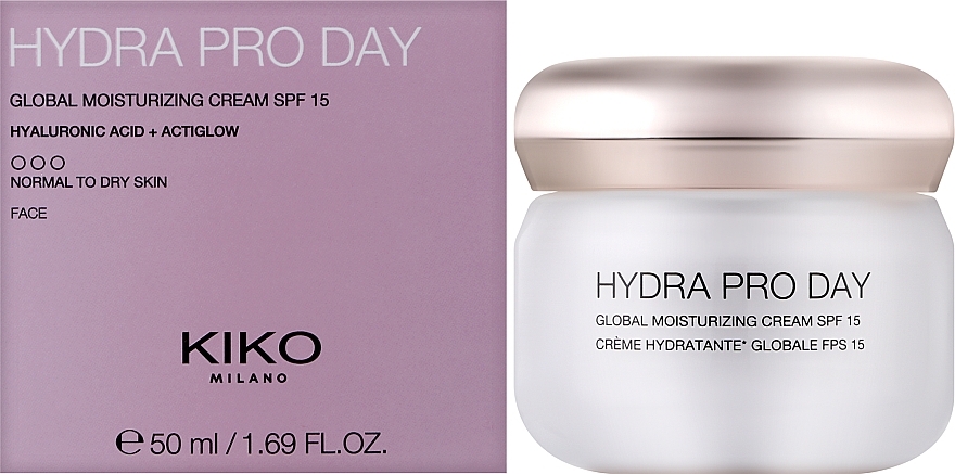 Intensywnie nawilżający krem na dzień - Kiko Milano Hydra Pro Day Cream SPF15 — Zdjęcie N2