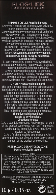 Nabłyszczający balsam do ust - Floslek Lip Care Shimmer Angelic Diamond — Zdjęcie N3