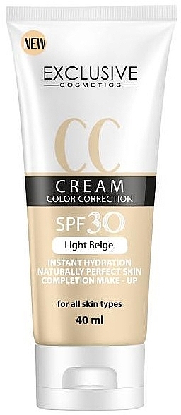Krem CC do twarzy - Exclusive Cosmetics CC Cream Color Correction SPF 30 — Zdjęcie N1