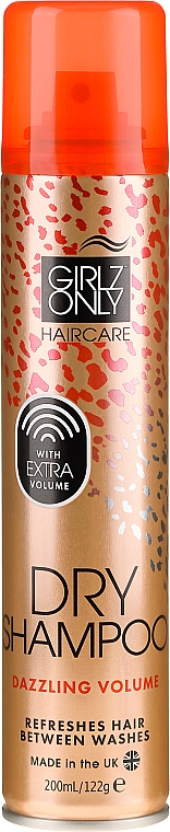 Suchy szampon do włosów przetłuszczających się Olśniewająca objętość - Girlz Only Hair Care Dry Shampoo Dazzling Volume