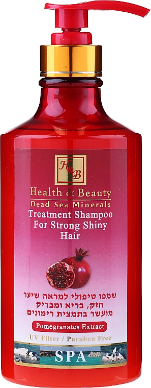 Szampon dla zdrowia i blasku włosów z wyciągiem z granatu - Health And Beauty Pomegranates Extract Shampoo for Strong Shiny Hair