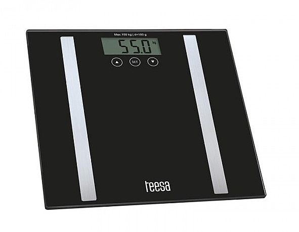 Waga podłogowa, szklana, czarna - Teesa Bathroom Scale Body Analyser TSA0802 — Zdjęcie N1