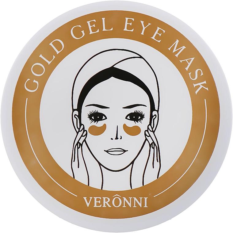 Odmładzające hydrożelowe płatki pod oczy ze złotem, kwasem hialuronowym i kolagenem - Veronni Gold Gel Eye Mask — Zdjęcie N1
