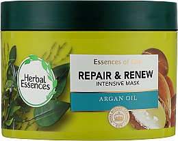 Regenerująca maska do włosów suchych i zniszczonych - Herbal Essences Repair & Renew Argan Oil Intensive Hair Mask — Zdjęcie N1