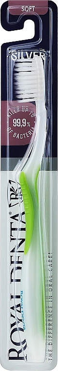 Miękka szczoteczka do zębów z nanocząsteczkami złota, zielona - Royal Denta Silver Soft Toothbrush — Zdjęcie N1